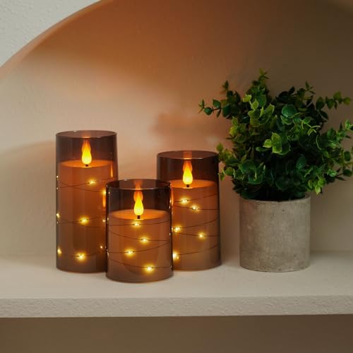 Amagic Flameless Candles With Remote and Fairy Lights
