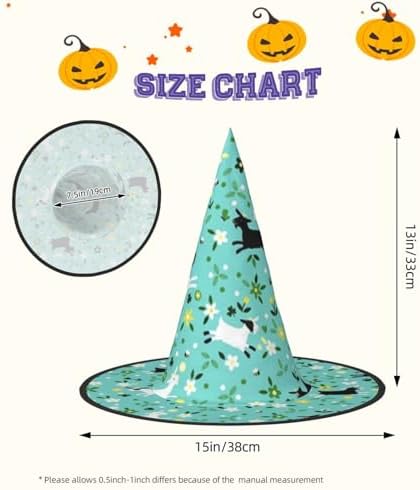 Jbyjbx Goat Frolic Print Witch Hat for Halloween Parties