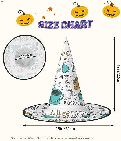 Delicious Coffee Print Witch Hat for Halloween Parties