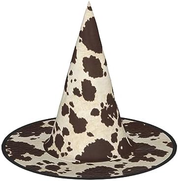 Brown Cow Spots Print Witch Hat for Halloween Parties