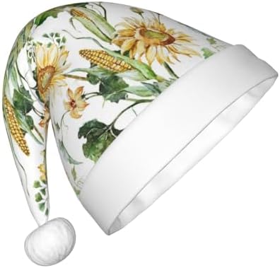 Watercolor Bright Sunflowers Santa Hat for Kids
