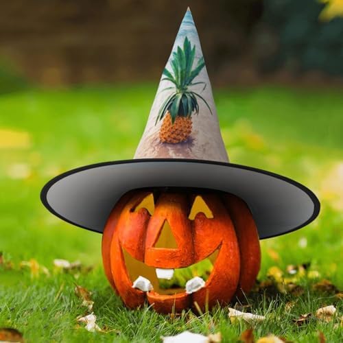 Pineapple By The Sea Print Witch Hat For Halloween Parties