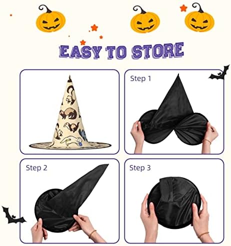 Hairy Ferret Print Witch Hat for Halloween and Parties