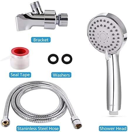 3 Function Handheld Shower Head Set with Chrome Finish and 59 Inch Hose