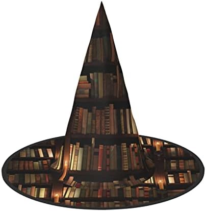 Elegant Book Room Library Print Witch Hat for Halloween Parties