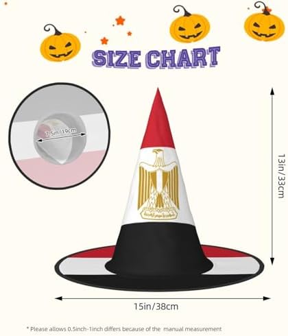 Egyptian Flag Print Witch Hat for Halloween and Parties