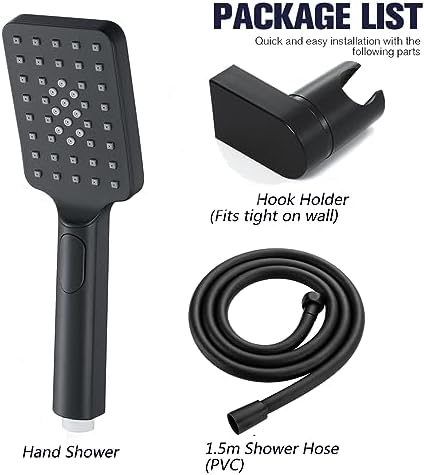 Matte Black Handheld Shower with 3 Functions