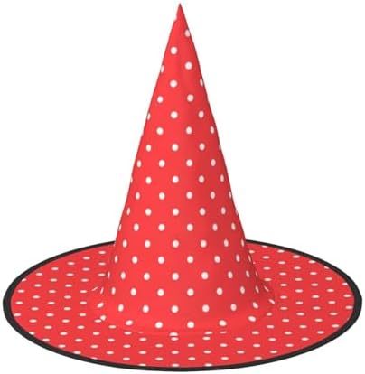 Red And White Polka Dots Witch Hat For Halloween Parties
