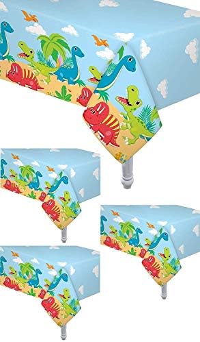 Oojami 4 Pack Dinosaur Party Tablecloths 54x108