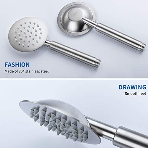 Adjustable Round Handheld Showerhead Set with 304 Stainless Steel Finish