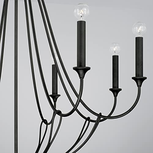 Capital Lighting 441681BI 8-Light Candle Chandelier Black Iron