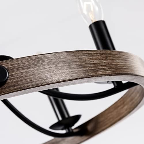 Wagon Wheel Chandelier with 6 Candle Lights