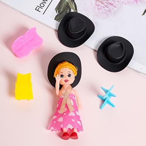 50 Pieces Mini Western Cowboy Cowgirl Hats for Crafts and Dolls
