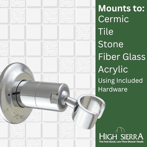 High Sierra All Metal Handheld Shower Holder - Chrome Finish