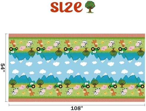 WERNNSAI Farm Animal Table Cloth - 54 x 108