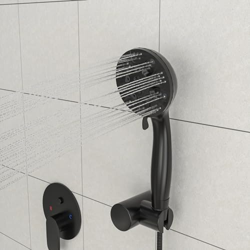 RAGGZZ Modern Shower Set with 5 Settings Handheld and 10 Rain Shower Head