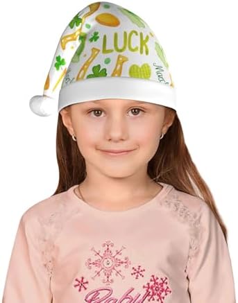 St Patricks Day Santa Hat for Kids Baby Christmas Holiday Headwear