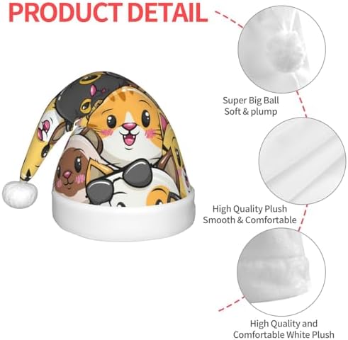 Cute Cat Santa Hat for Kids Baby Christmas Headwear