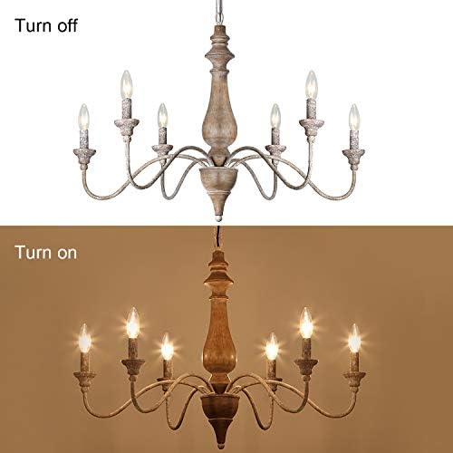 6 Light French Country Chandelier Dining Room Farmhouse