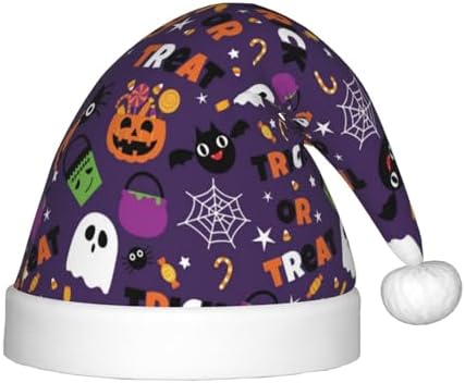 Halloween Candy Santa Hat for Kids Christmas Plush Headwear
