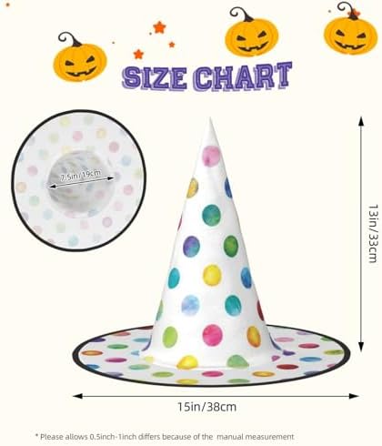 Blue Polka Dot Witch Hat for Halloween Parties
