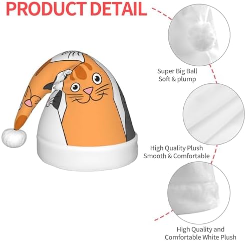 Funny Cats Santa Hat for Kids Baby Christmas Party