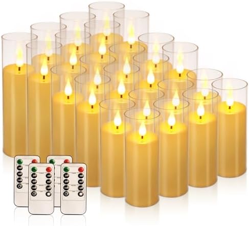 24-Pack A-Series Acrylic LED Flameless Candles with Remote Control