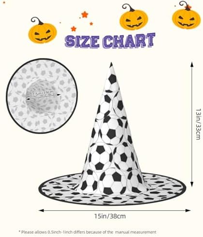 Foldable Soccer Ball Print Witch Hat