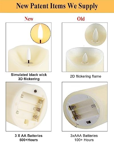 ANGELLOONG Flameless Candles with Remote Control Set of 3