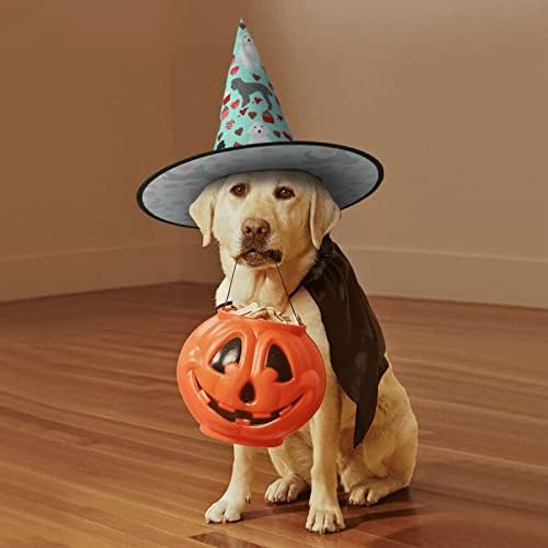 Jbyjbx Poodles Dogs Halloween Witch Hat Party Costume Decor