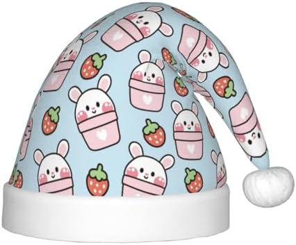 Cute Rabbit Strawberry Santa Hat for Kids