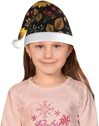 Salelf Sunflowers Leaves Santa Hat for Kids