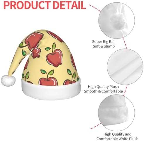 Salelf Apple Santa Hat for Kids Baby Christmas Plush Headwear