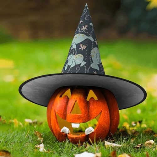 Jbyjbx Manatee Animals Print Witch Hat for Halloween and Carnival Events