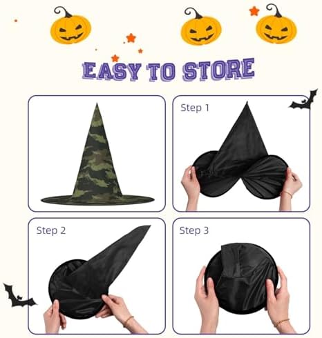 Camouflage Print Witch Hat for Halloween Parties
