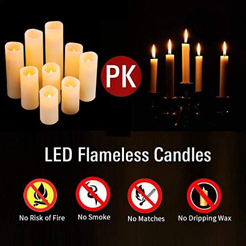 Antizer Flameless Candles Led Pack of 9 Ivory Real Wax
