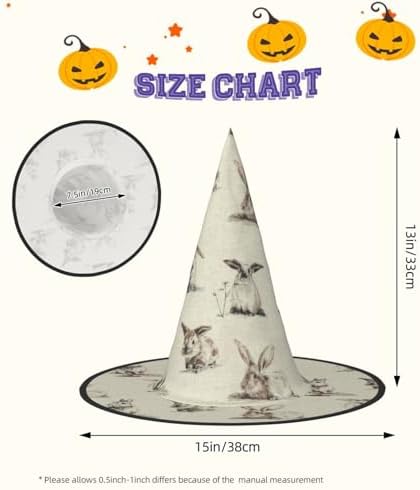 Festive Rabbit Themed Foldable Witch Hat For Parties And Holidays