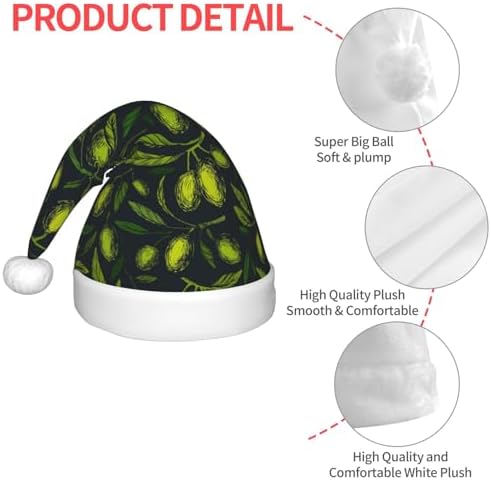Salelf Green Branch Olive Santa Hat for Kids