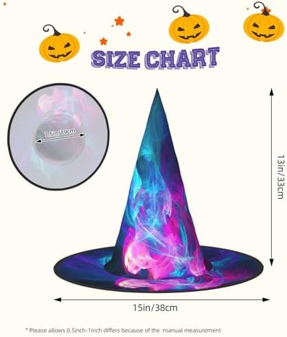 Blue And Red Fire Print Witch Party Hat