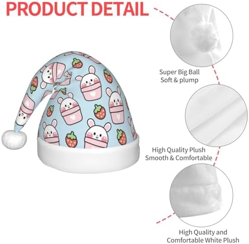 Cute Rabbit Strawberry Santa Hat for Kids