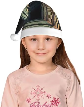 3D Abstract Chess Board Santa Hat for Kids Baby Christmas Hats