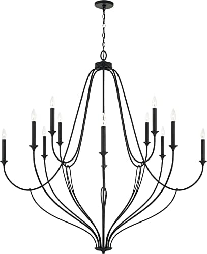 Capital Lighting 441601BI 12-Light Candle Chandelier Black Iron