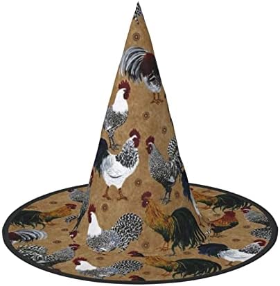 Jbyjbx Rooster And Chicken Print Carnival Halloween Witch Hat