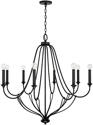 Capital Lighting 441681BI 8-Light Candle Chandelier Black Iron