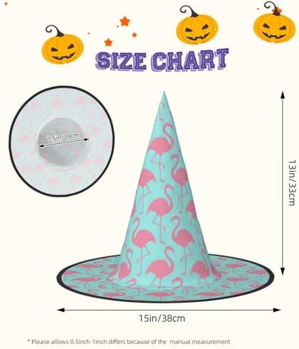 Red Flamingo Print Witch Hat for Halloween Parties