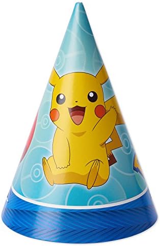Amscan Pokemon Paper Cone Hats 6 Inch Set