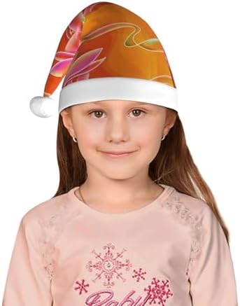 Orange Flower Psychedelic Santa Hat for Kids