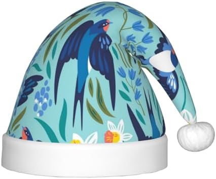 Flying Swallows Santa Hat for Kids Boys Girls Plush Christmas Hat