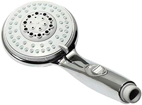 High Pressure Handheld Shower Head with 5 Settings Chrome Finish Bathroom Accessory