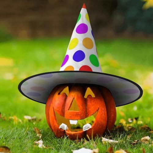 Polka Dot Print Witch Hat for Halloween Parties